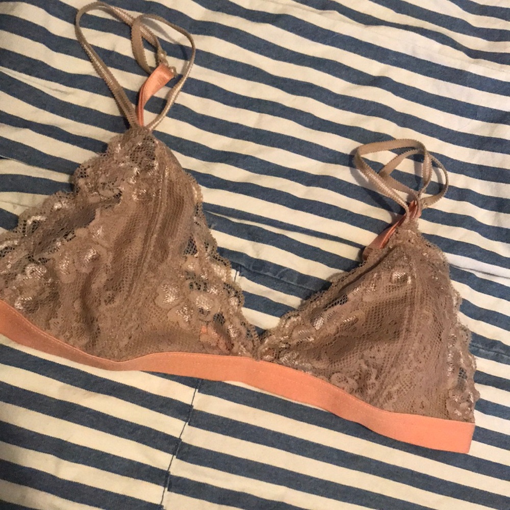 cream and pink bralette small